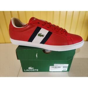 Lacoste Men's Shoes Grad Vulc 120 2 P Red/Wht Size 9.5